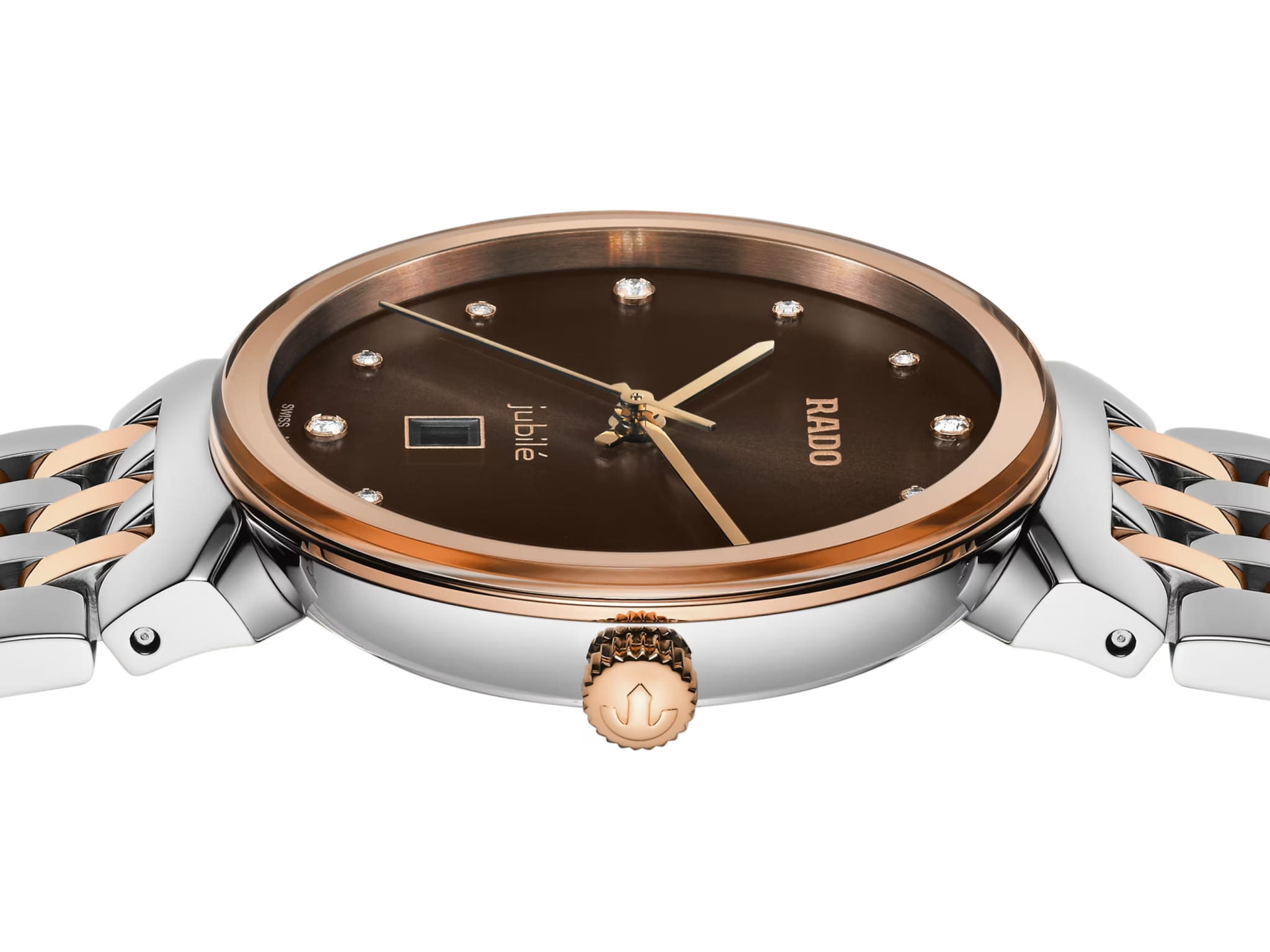 Rado Rado Florence Diamonds R48913763 кварцевые женские часы часы крупный план коричневый циферблата